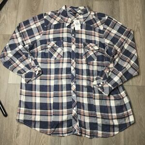 NWT Torrid Long Sleeves Taylor Slim Fit Twill Button-Up Wonderful Plaid 3X